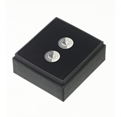 Promotional Round Nickel Plated Cufflinks Gift Boxed